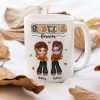Y2K Fall Season Best Friends Sisters Colorful Pattern Personalized Mug, Gift For Besties