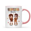 Y2K Fall Season Best Friends Sisters Colorful Pattern Personalized Mug, Gift For Besties