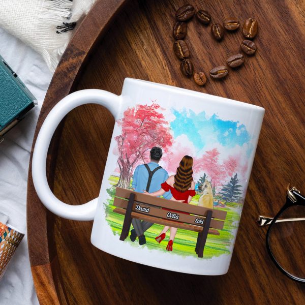 You And Me And The Dog Personalized Mug, Couple Gift