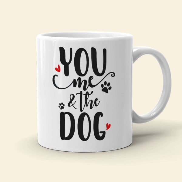 You And Me And The Dog Personalized Mug, Couple Gift