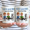 You and Me and the Dogs - Personalized Ceramic Mug for Couples & Dog Lovers, Cute Custom Gift for Valentine's Day & Anniversaries