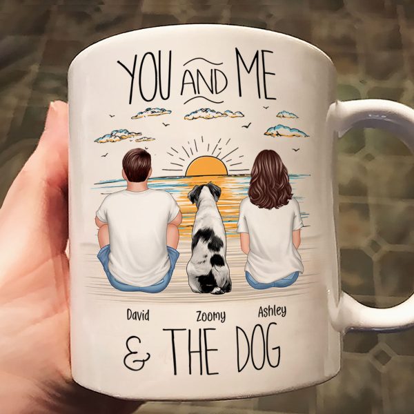 You And Me Beach Outline Personalized Mug, Gift For Him, For Her