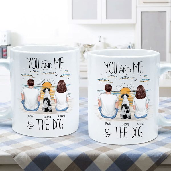 You And Me Beach Outline Personalized Mug, Gift For Him, For Her