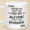 You Are Awesome So This Is Your Reminder - Couple Personalized Custom Mug - Gift For Husband Wife, Anniversary