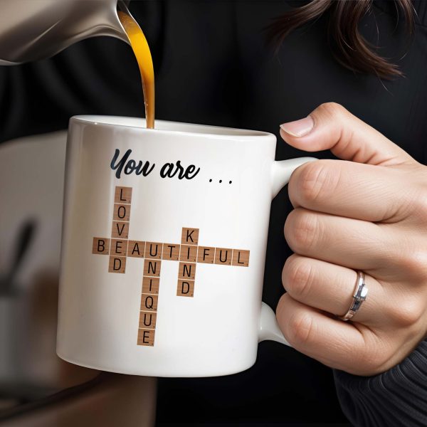 You Are Loved Beautiful Kind Unique With Flowers Design - Personalized Custom Coffee Mug - GDT213_MG