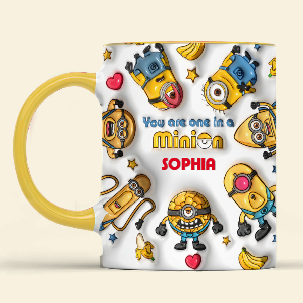You Are One In A Million - Personalized  3D Inflated Effect Accent Mug - Gift For Yellow Monster Fan HH01