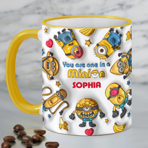 You Are One In A Million - Personalized  3D Inflated Effect Accent Mug - Gift For Yellow Monster Fan HH01