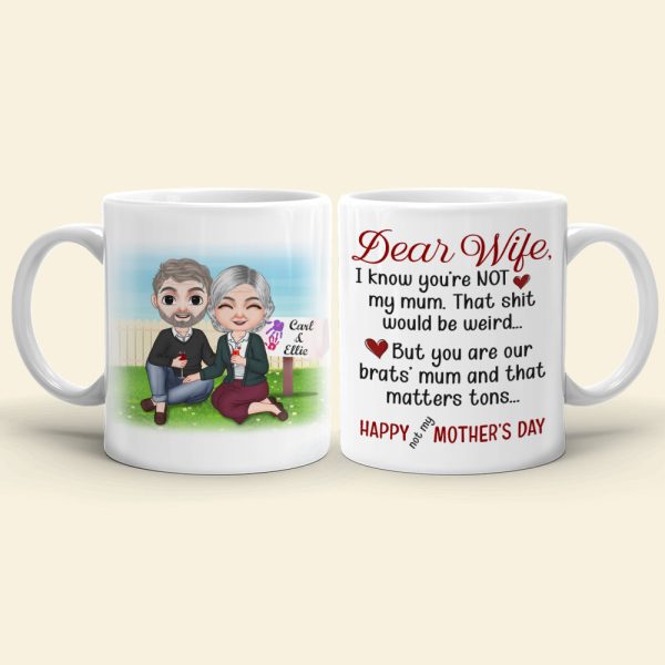 You Are Our Brats' Mum, Personalized Coffee Mug, Relaxing With Wife, Birthday Gift For Wife