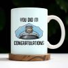 You Did It! Congratulations, Police Badge And Cap - Personalized Custom Coffee Mug - GRAD295_MG