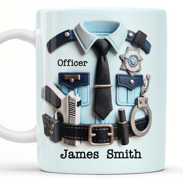 You Did It! Congratulations, Police Badge And Cap - Personalized Custom Coffee Mug - GRAD295_MG