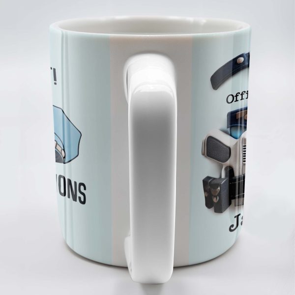 You Did It! Congratulations, Police Badge And Cap - Personalized Custom Coffee Mug - GRAD295_MG