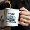 You Did It! Congratulations, Police Badge And Cap - Personalized Custom Coffee Mug - GRAD295_MG