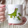 You Fart Too Much But I Still Love You, Personalized Mug, Gift For Mom, Mother's Day Gift, Dinosaur Mom And Kids Mug
