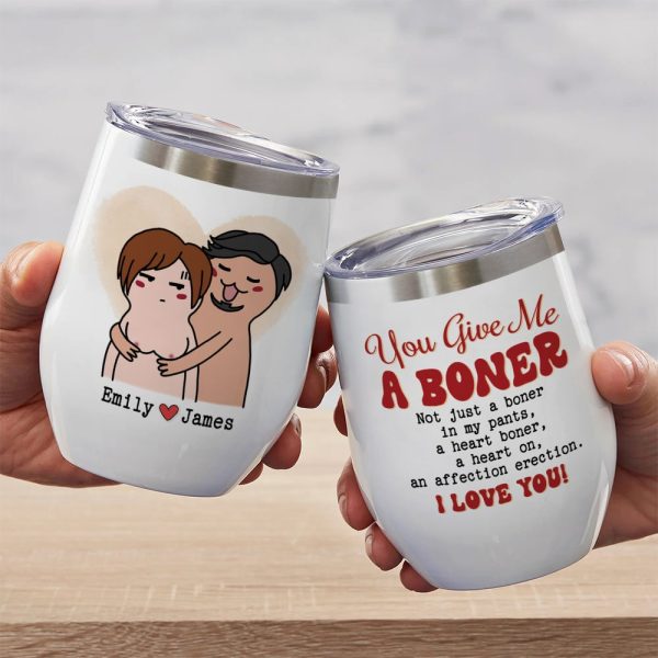 You Give Me A Boner Personalized Couple Mug, Gift For Couple