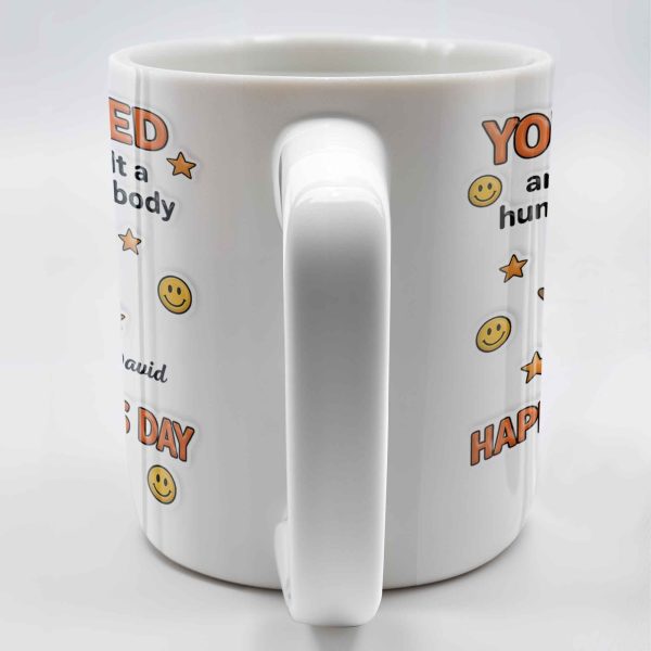 You Jizzed And Then I Built A Human With My Body, Happy Father's Day, Sperm Character, Stars, Smiley Faces - Personalized Custom Coffee Mug - DAD167_MG