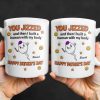 You Jizzed And Then I Built A Human With My Body, Happy Father's Day, Sperm Character, Stars, Smiley Faces - Personalized Custom Coffee Mug - DAD167_MG
