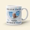 You Left My World But Never My Heart, Custom Photo Coffee Mug, Heaven Gift, Memorial Gifts