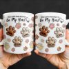 You Left Paw Prints On My Heart, Paw Prints and Custom Names - Personalized Custom Coffee Mug - PME059_MG