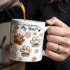 You Left Paw Prints On My Heart, Paw Prints and Custom Names - Personalized Custom Coffee Mug - PME059_MG