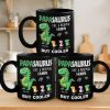 You Look Cooler And More Roarsome - Family Personalized Custom Black Mug - Father's Day, Gift For Dad, Grandpa
