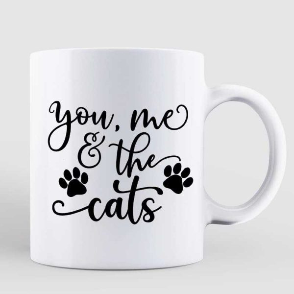 You Me And The Cats Sitting Couple Personalized Mug