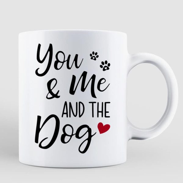 You & Me And The Dogs Back View Couple Personalized Mug