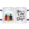 You & Me And The Dogs Back View Couple Personalized Mug