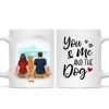 You & Me And The Dogs Back View Couple Personalized Mug