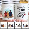 You & Me And The Dogs Back View Couple Personalized Mug