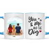 You & Me And The Dogs Back View Couple Personalized Mug