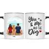 You & Me And The Dogs Back View Couple Personalized Mug