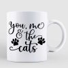 You Me & Cat Doll Couple Cat Lovers Personalized Coffee Mug
