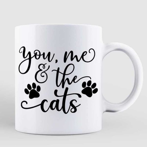 You Me & Cat Doll Couple Cat Lovers Personalized Coffee Mug