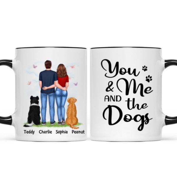You Me & The Dogs Couple Back View Standing Personalized Mug