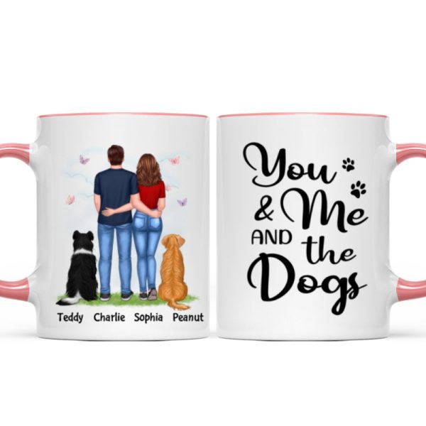 You Me & The Dogs Couple Back View Standing Personalized Mug