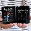 You & Me We Got This Hero Couple Hugging Kissing Anniversary Calendar Keepsake Personalized Mug