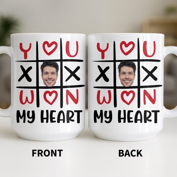 You Won My Heart With Tic-Tac-Toe And Hearts - Personalized Custom Coffee Mug - CPL1346_MG