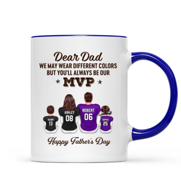 You'll Always Be My MVP Divided Funny Gift For American Football Dad Personalized Mug