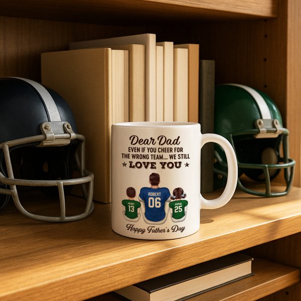 You'll Always Be My MVP Divided Funny Gift For American Football Dad Personalized Mug