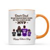 You'll Always Be My MVP Divided Funny Gift For American Football Dad Personalized Mug