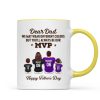You'll Always Be My MVP Divided Funny Gift For American Football Dad Personalized Mug