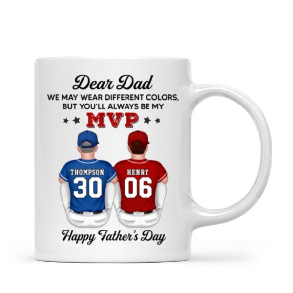 You'll Always Be My MVP Divided Funny Gift For Baseball Dad Personalized Mug