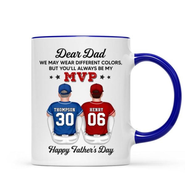 You'll Always Be My MVP Divided Funny Gift For Baseball Dad Personalized Mug