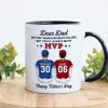 You'll Always Be My MVP Divided Funny Gift For Baseball Dad Personalized Mug