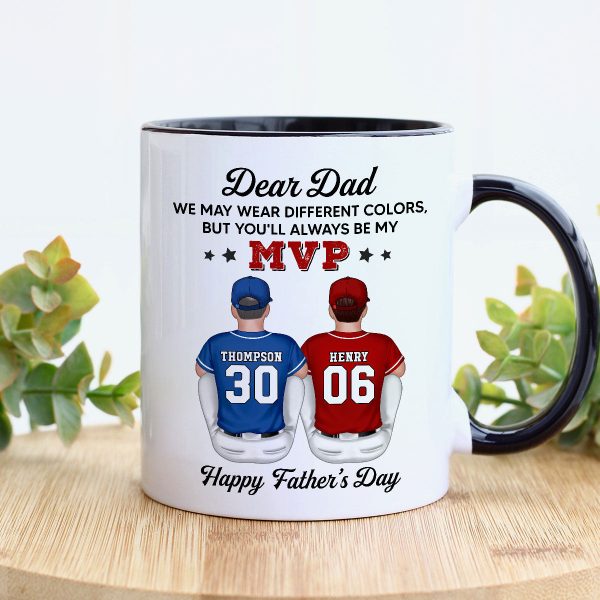 You'll Always Be My MVP Divided Funny Gift For Baseball Dad Personalized Mug