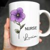 Your Job and Your Name, Flower Design - Personalized Custom Coffee Mug - GRAD273_MG