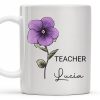 Your Job and Your Name, Flower Design - Personalized Custom Coffee Mug - GRAD273_MG