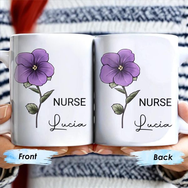 Your Job and Your Name, Flower Design - Personalized Custom Coffee Mug - GRAD273_MG