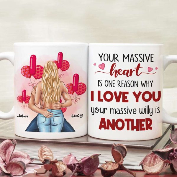 Your Massive Heart Is One Reason Why I Love You Personalized Couple Mug, Gift For Couple