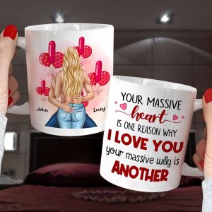 Your Massive Heart Is One Reason Why I Love You Personalized Couple Mug, Gift For Couple